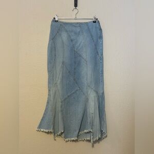Free People Denim Blue Maxi Skirt